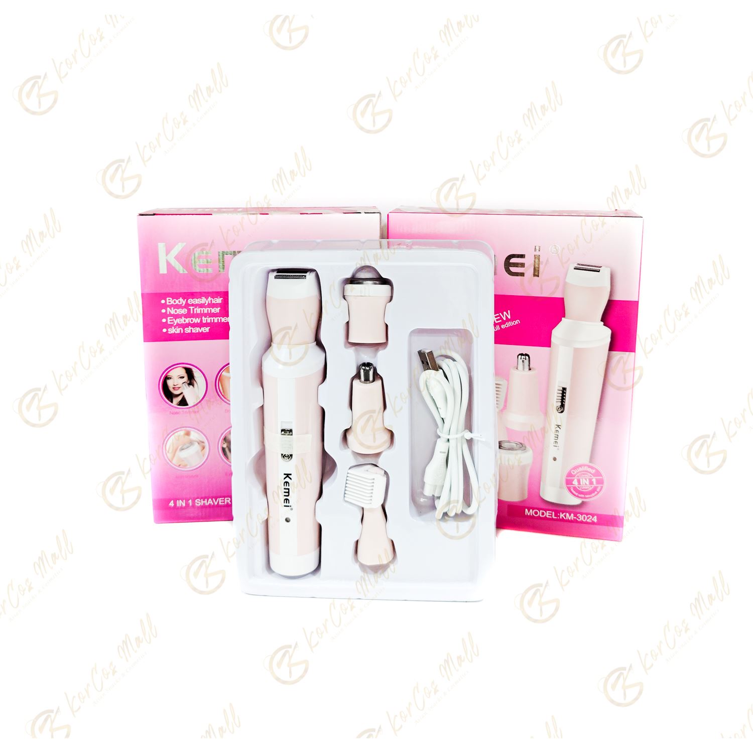 Rasoir électrique femme Kemei 4-en-1 : Multifonction et précis